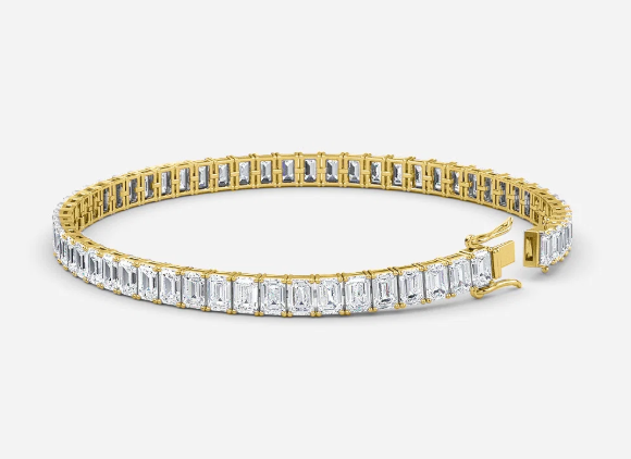 Emerald Lab Grown Diamond Round Prong Tennis Bracelet
