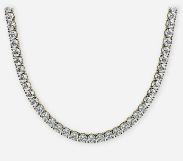 Round Lab Grown Diamond Classic 4 Prong Tennis Necklace